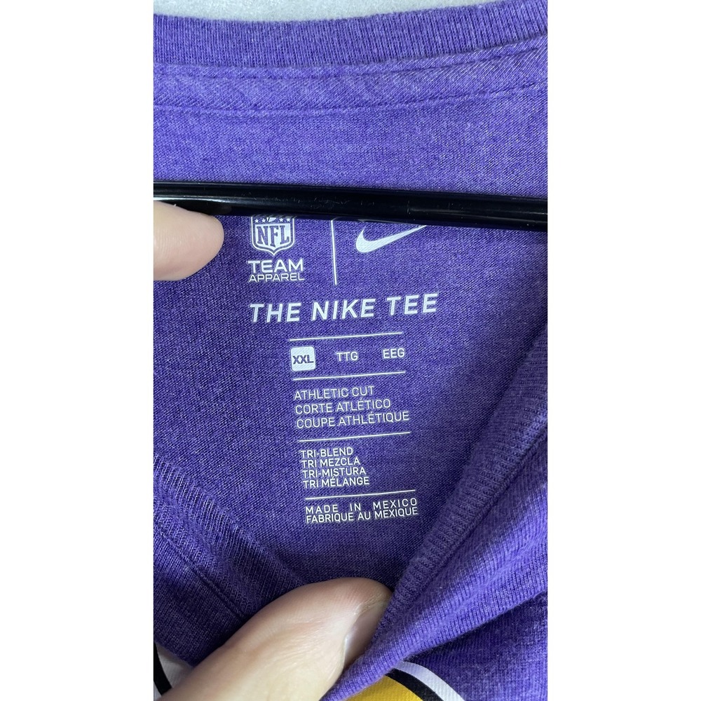 Minnesota Vikings‎ Shirt Mens 2XL Purple NFL Football Nike Tri Blend Tee - Picture 4 of 8